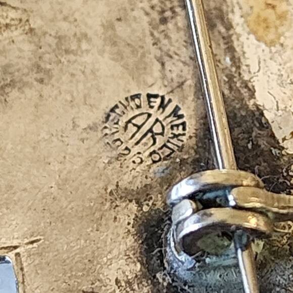 Sterling Silver Abalone Shell Pinwheel Brooch/Pendant, .925 Mexico - Picture 5 of 5